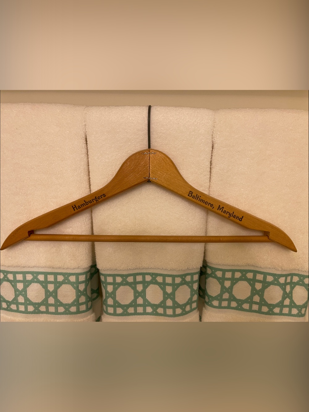 Baltimore Maryland Wooden Hanger - Natural Wood Finish